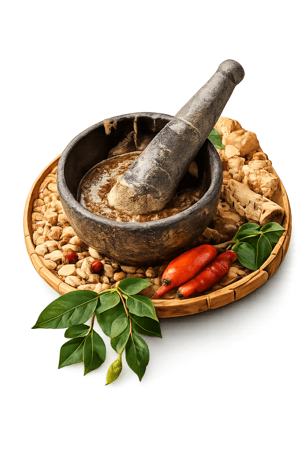 Traditional Sri Lankan spices and mortar